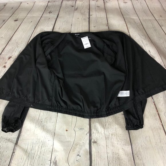 Madewell Shimmer Wrap Top Black Blouse Size Small - Picture 13 of 13
